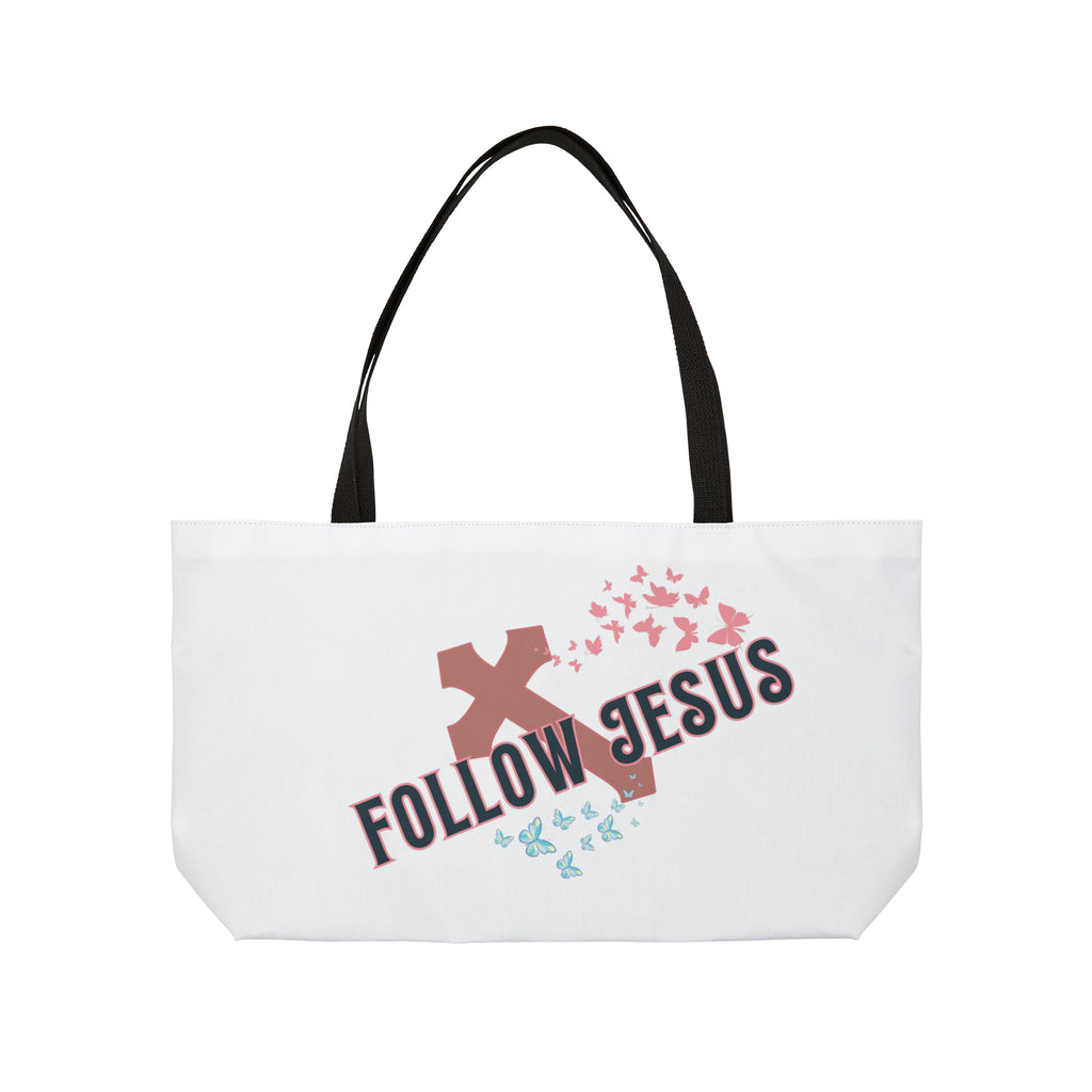 christianwalk follow jesus weekender tote bag