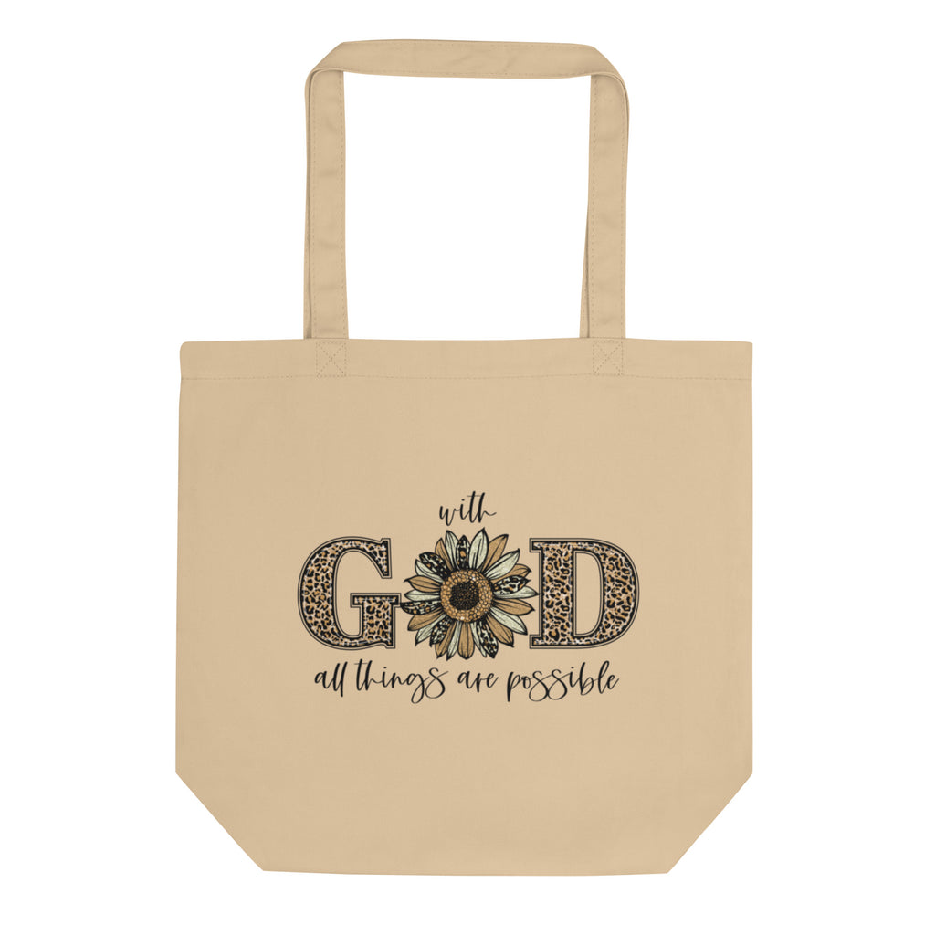 ChristainWalk with God all things are possible tote bag
