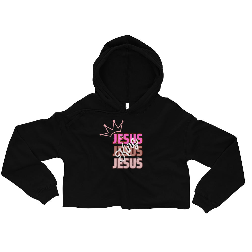King Jesus crop hoodie
