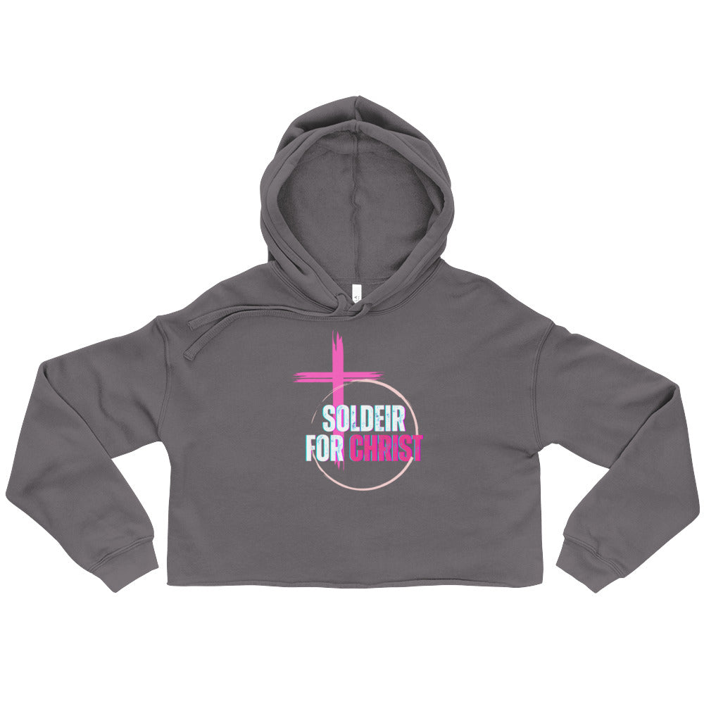 soldier for Christ crop hoodie